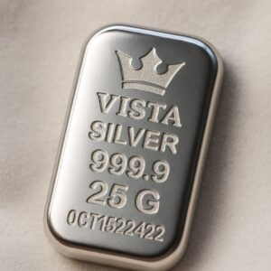 شمش نقره 25 گرمی ویستا