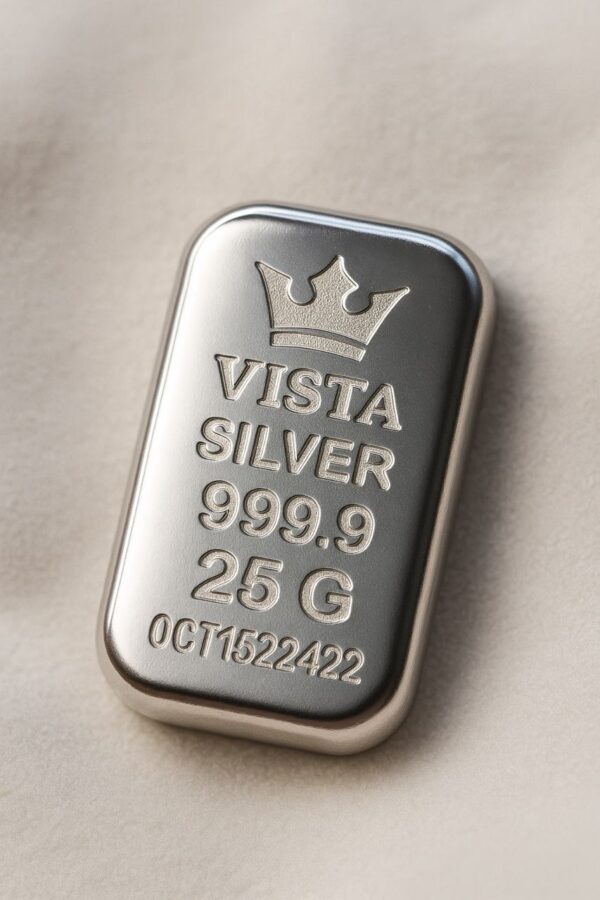 شمش نقره 25 گرمی ویستا