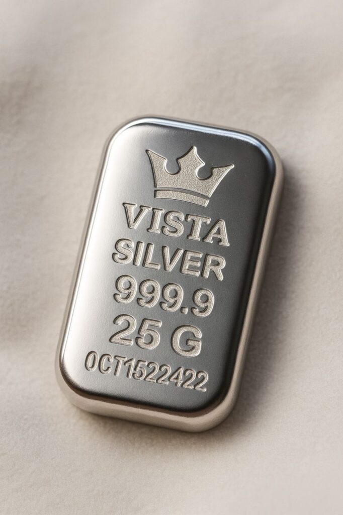 شمش نقره 25 گرمی ویستا